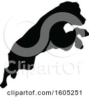 Poster, Art Print Of Black Silhouetted Dog Jumping