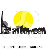 Poster, Art Print Of Scaredy Cat Forming The Letter H In Halloween Over A Full Moon
