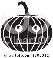 Poster, Art Print Of Black And White Bored Halloween Jackolantern Pumpkin
