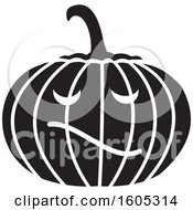 Poster, Art Print Of Black And White Halloween Jackolantern Pumpkin