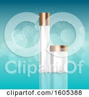 Clipart Of 3d Perfume And Cream Containers Royalty Free Vector Illustration
