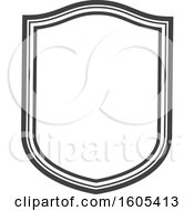Clipart Of A Grayscale Shield Royalty Free Vector Illustration