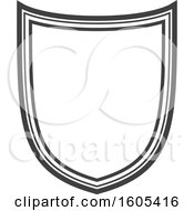 Clipart Of A Grayscale Shield Royalty Free Vector Illustration