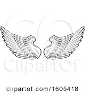 Poster, Art Print Of Grayscale Pair Of Wings