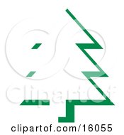 Poster, Art Print Of Outline Of An Evergreen Tree In A Forest