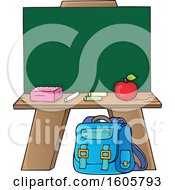 School Chalkboard With Supplies