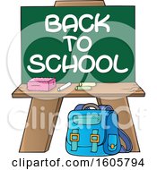 Poster, Art Print Of Chalkboard With Back To School Text And Supplies
