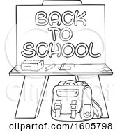 Poster, Art Print Of Black And White Chalkboard With Back To School Text And Supplies