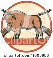 Poster, Art Print Of Buffalo Hunting Design With Rifles