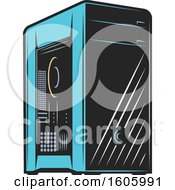 Clipart Of A Computer Tower Royalty Free Vector Illustration
