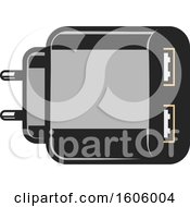 Clipart Of A Usb Charger Royalty Free Vector Illustration
