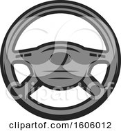Clipart Of A Steering Wheel Royalty Free Vector Illustration