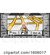 Clipart Of A Gps Screen Royalty Free Vector Illustration