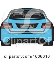 Poster, Art Print Of Rear View Of A Blue Car