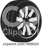 Clipart Of A Tire Royalty Free Vector Illustration