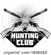 Poster, Art Print Of Black And White Hunting Club Rifle Design