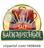 Poster, Art Print Of Back To School Design With A Backpack