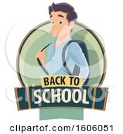 Poster, Art Print Of Back To School Design With A Male Student