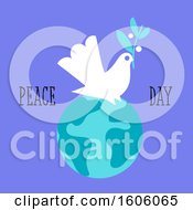 Poster, Art Print Of Dove With Peace Day Text On A Globe