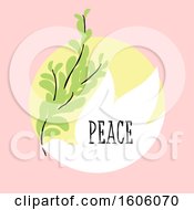 Poster, Art Print Of Dove With Peace Text Over Pink