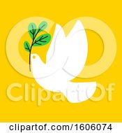 Clipart Of A Peace Dove On Yellow Royalty Free Vector Illustration