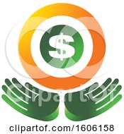 Poster, Art Print Of Pair Of Green Hands Under A Dollar Sign
