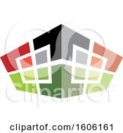 Clipart Of A Building Made Of Squares Royalty Free Vector Illustration