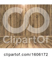 Poster, Art Print Of 3d Wood Floor And Wall With A Light