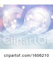Clipart Of A 3d Snowy Landscape With Flares Royalty Free Illustration