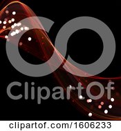 Clipart Of A Flowing Red Wave With Bokeh Flares Royalty Free Illustration