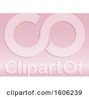 Clipart Of A Pink Party Background With Gold Confetti Royalty Free Vector Illustration