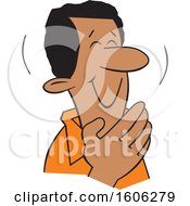 Poster, Art Print Of Cartoon Black Man Giggling And Covering His Mouth