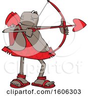 Poster, Art Print Of Cartoon Black Male Cupid Shooting An Arrow
