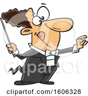 Cartoon White Male Maestro Music Conductor