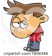 Poster, Art Print Of Cartoon White Boy Looking Ashamed