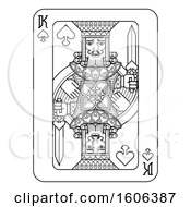 Poster, Art Print Of Black And White King Of Spades Playing Card