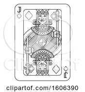 Poster, Art Print Of Black And White Jack Of Diamonds Playing Card