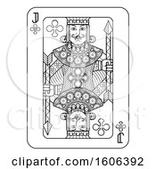Poster, Art Print Of Black And White Jack Of Clubs Playing Card