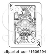 Poster, Art Print Of Black And White King Of Diamonds Playing Card