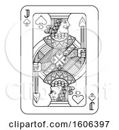 Poster, Art Print Of Black And White Jack Of Spades Playing Card