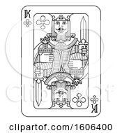 Poster, Art Print Of Black And White King Of Clubs Playing Card