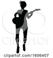 Poster, Art Print Of Silhouetted Female Guitarist