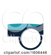Clipart Of A Background With Blue Waves And A Bubble Royalty Free Vector Illustration