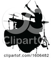 Poster, Art Print Of Silhouetted Female Drummer