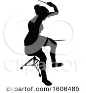 Poster, Art Print Of Silhouetted Female Drummer