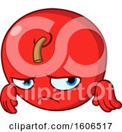 Clipart Of A Cartoon Sad Red Apple Mascot Royalty Free Vector Illustration