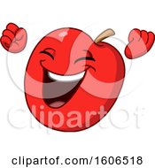 Poster, Art Print Of Cartoon Cheering Red Apple Mascot
