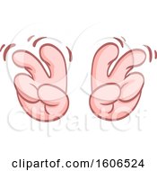 Cartoon Pair Of Caucasian Air Quote Emoji Hands