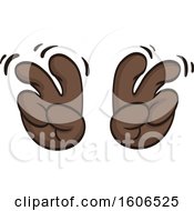 Clipart Of A Cartoon Pair Of Black Air Quote Emoji Hands Royalty Free Vector Illustration