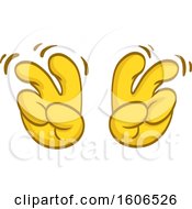 Poster, Art Print Of Cartoon Pair Of Yellow Air Quote Emoji Hands